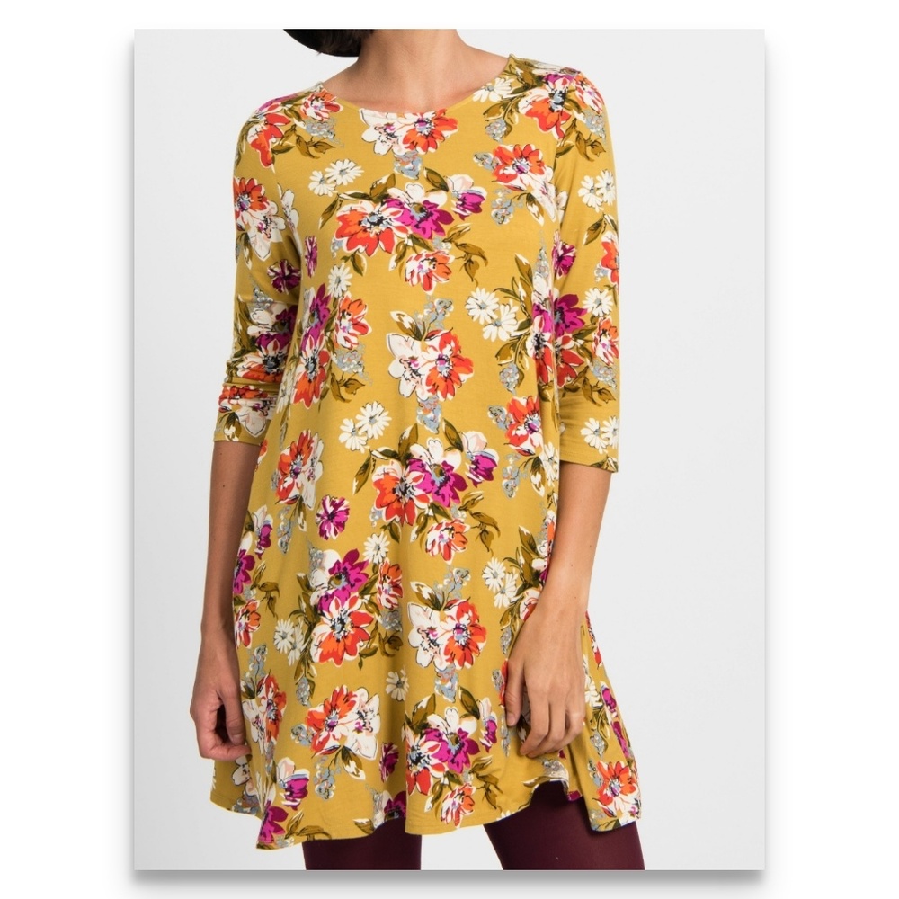 Swing Tunic - Mustard / Floral
